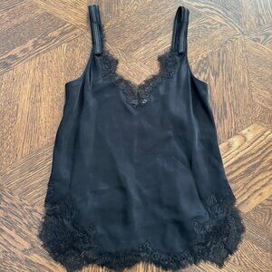 Helmut Lang Scalloped Lace Cami Black Lace with strap design size Small